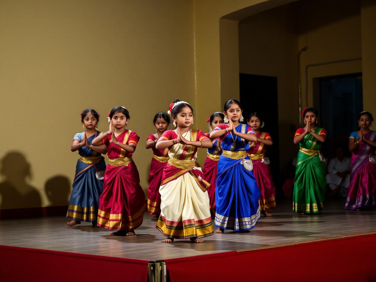 Classical dance performance during a school cultural programme